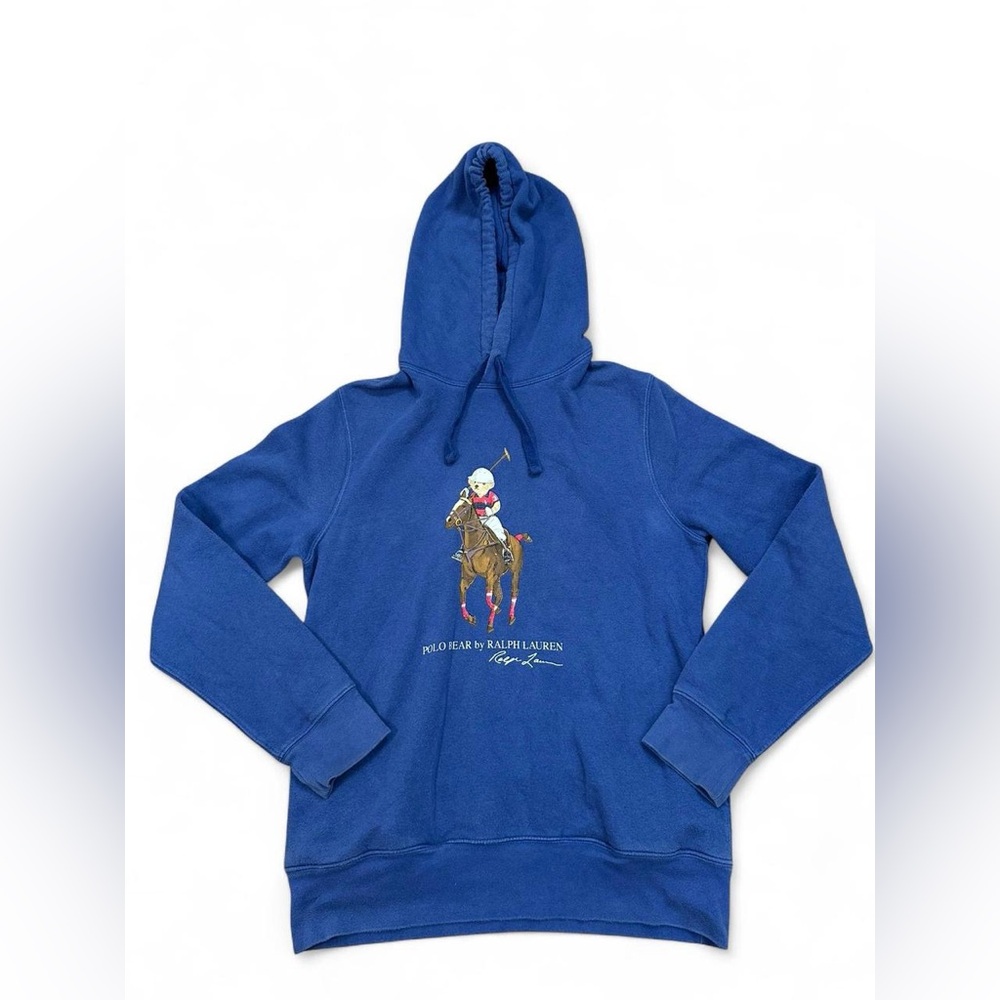 Polo Ralph Lauren Men’s Blue Polo Bear Pony Hoodie‎ Sweatshirt Size Small